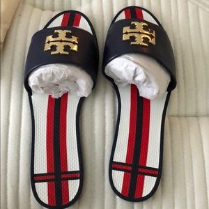 Tory Burch logo jelly slide